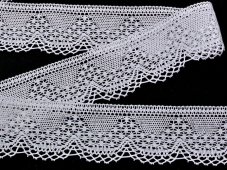 Cotton bobbin lace 81733, width 40 mm, white