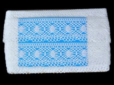 Cotton bobbin lace 82125, width 55 mm, white mercerized