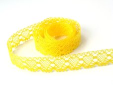 Cotton bobbin lace 75133, width 19 mm, yellow