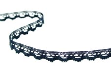 Cotton bobbin lace 75355, width 10 mm, black