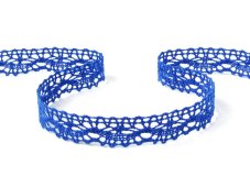 Cotton bobbin lace 75395, width 16 mm, royal blue