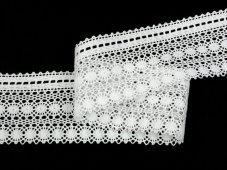 Cotton bobbin lace 82240, width 50 mm, white