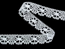 Cotton bobbin lace 75621, width 17 mm, white