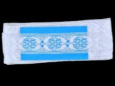 Cotton bobbin lace insert 81830, width 43 mm, white