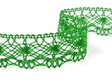Cotton bobbin lace 75238, width 51 mm, grass green