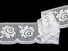 Cotton bobbin lace 75219, width 93 mm, white