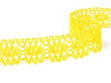 Cotton bobbin lace 75187, width 32 mm, yellow