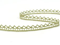 Cotton bobbin lace 82195, width 10 mm, khaki