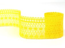 Cotton bobbin lace 82240, width 50 mm, yellow