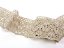Cotton bobbin lace 75543, width 82 mm, ecru/ dark linen gray