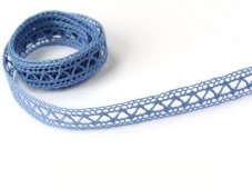 Cotton bobbin lace insert 75526, width 11 mm, sky blue