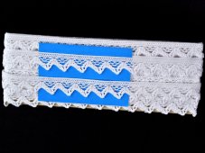 Cotton bobbin lace 75469, width 23 mm, white