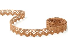 Cotton bobbin lace 75259, width 17 mm, terracotta