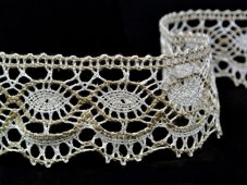 Linen bobbin lace 75238, width 51 mm, 100% linen natural