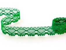 Cotton bobbin lace 75133, width 19 mm, grass green