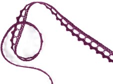 Cotton bobbin lace 75397, width 9 mm, violet