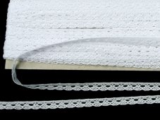 Cotton bobbin lace 75641, width 8 mm, white