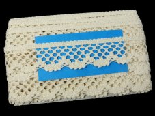 Cotton bobbin lace 75067, width 47 mm, ecru
