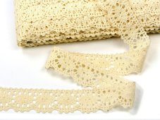 Cotton bobbin lace 75187, width 32 mm, ecru
