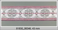 Paličkovaná  vsadka 81830 (bílá/fuchsiová)