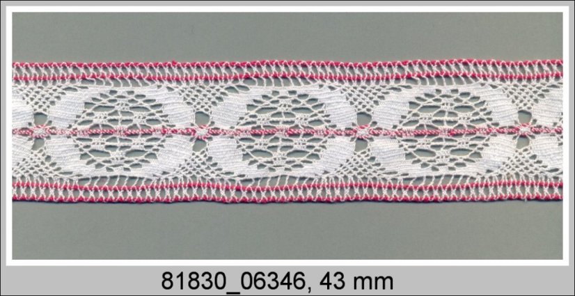 Paličkovaná  vsadka 81830 (bílá/fuchsiová)