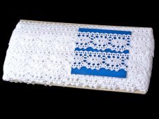 Cotton bobbin lace 75187, width 32 mm, white