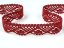 Cotton bobbin lace 75423, width 26 mm, dark wine