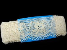 Cotton bobbin lace 75112, width 80 mm, ecru