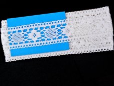Cotton bobbin lace insert 75254, width 48 mm, white