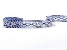 Paličkovaná  vsadka 75305 (bílá/královská modrá)