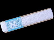Cotton bobbin lace insert 75557, width 38 mm, white