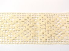 Cotton bobbin lace insert 75180, width 81 mm, ecru