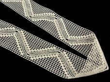 Cotton bobbin lace insert 82348, width 73 mm, ecru