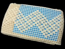 Cotton bobbin lace insert 75299, width 128 mm, ecru