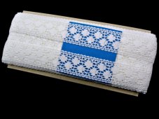 Cotton bobbin lace insert 75160, width 34 mm, white