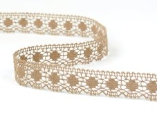 Cotton bobbin lace 81014, width 17 mm, dark beige