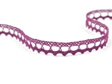 Cotton bobbin lace 75397, width 9 mm, violet