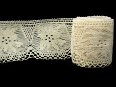 Cotton bobbin lace 75112, width 80 mm, ecru