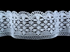 Cotton bobbin lace 81933, width 70 mm, white