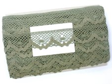 Cotton bobbin lace 75261, width 40 mm, dark linen gray