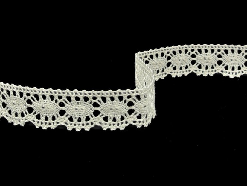 Cotton bobbin lace 82176, width 22 mm, ecru