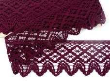 Cotton bobbin lace 75293, width 68 mm, violet
