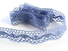 Cotton bobbin lace 75416, width 27 mm, sky blue