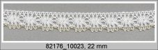 Cotton bobbin lace 82176, width 22 mm, white/ Lurex gold