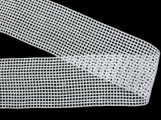 Cotton bobbin lace 75627, width 58 mm, white