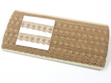 Cotton bobbin lace 81014, width 17 mm, dark beige