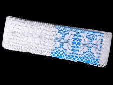 Cotton bobbin lace 75313, width 67 mm, white