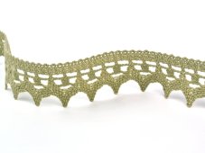 Cotton bobbin lace 82341, width 45 mm, khaki