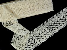 Cotton bobbin lace 81933, width 70 mm, ecru
