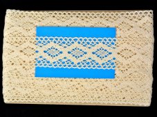 Cotton bobbin lace insert 75264, width 43 mm, ecru